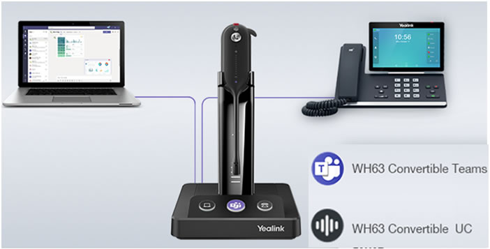 Yealink W63 cuffia cordless Yealink W63 cuffia cordless Teams